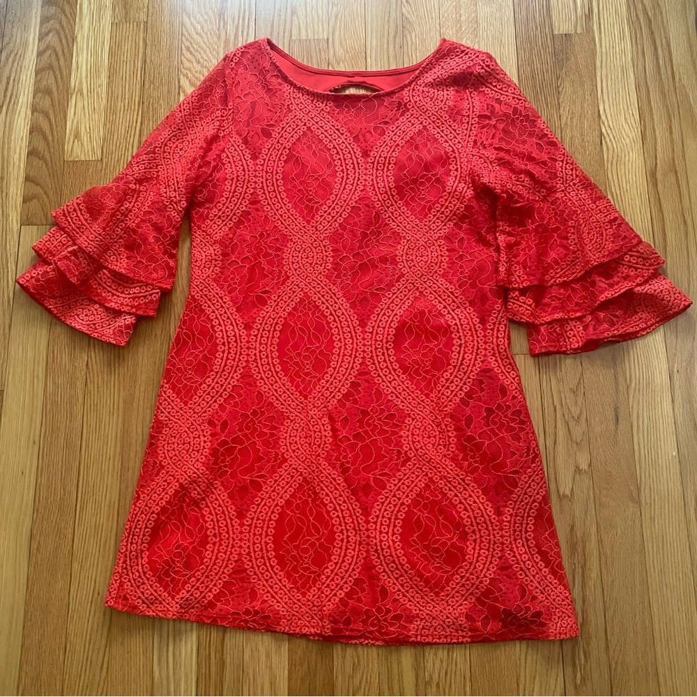 miami Red Lace Mini Dress